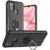 Tecno itel S23 Plus Ring magnetic bracket phone case armor bear protective case Black