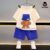 VEJARO BC008 Infant Baby Clothes Casual Suit-Milk White&Blue